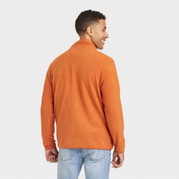 Goodfellow Quarter zip fleece XXL NWT rust orange - Picture 2 of 12